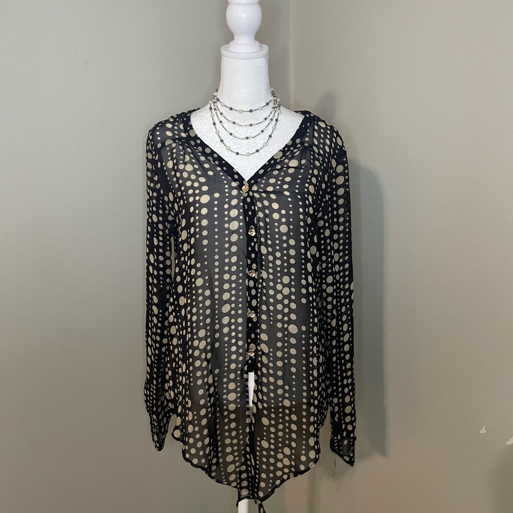 Brown and tan blouse from The Limited